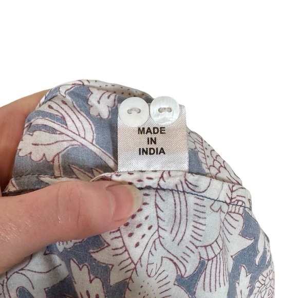 Pax Philomena Laura Floral Gray Block Print Long Sleeve Pajamas Set - Picture 10 of 12